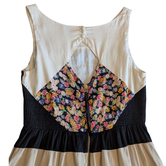 Anthropologie LeifNotes Patchwork Floral Fit & Flare Dress | Size 12 | Cotton - Picture 9 of 11